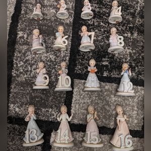 Vintage Lefton Birthday Girl Figurines (all 16) The Christopher Collection